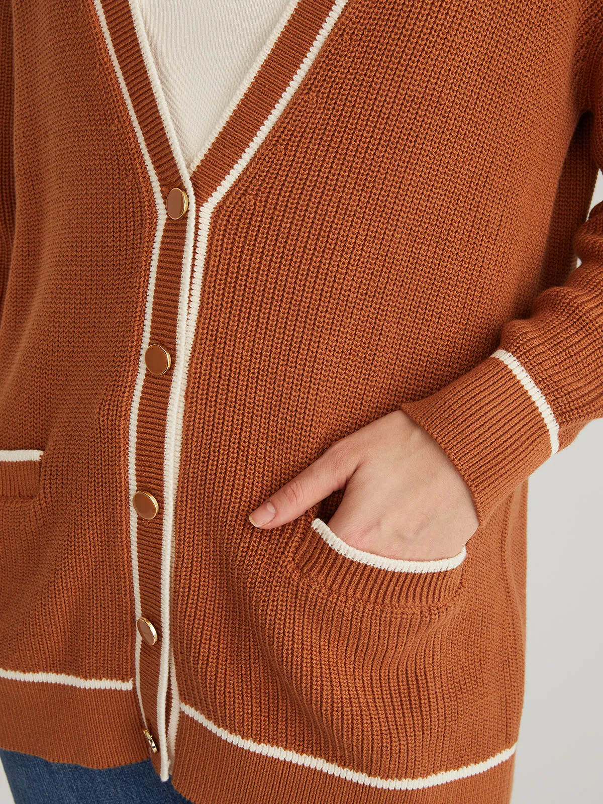 Emma: Tipped Oversized Cardigan