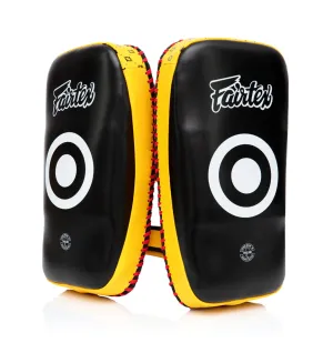 FAIRTEX KPLC3 Curved Muaythai Kick Pads Extra Thick [Black/Yellow]