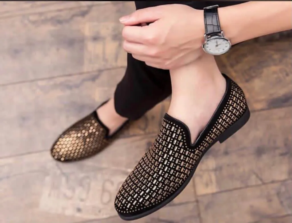 Fashion Studded Moccasins Shoes For Party And Wedding Occasion - Unique and Classy