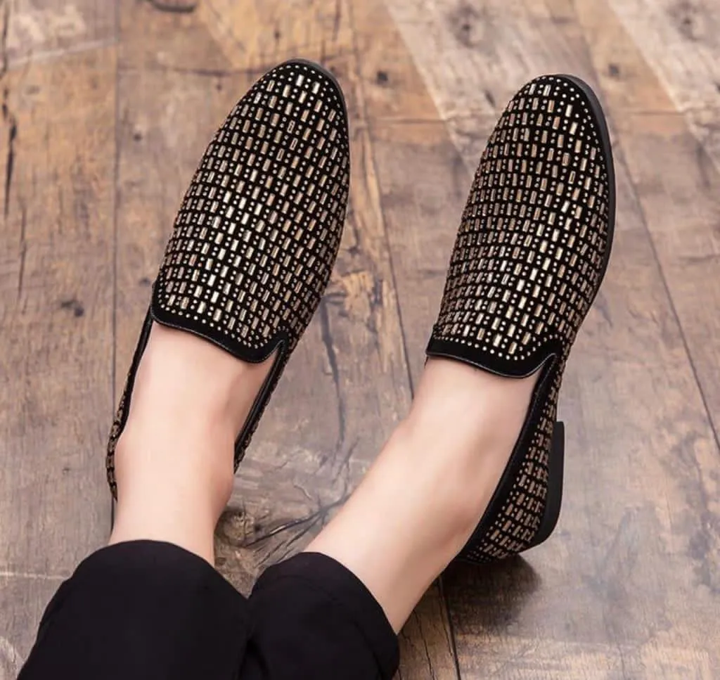 Fashion Studded Moccasins Shoes For Party And Wedding Occasion - Unique and Classy