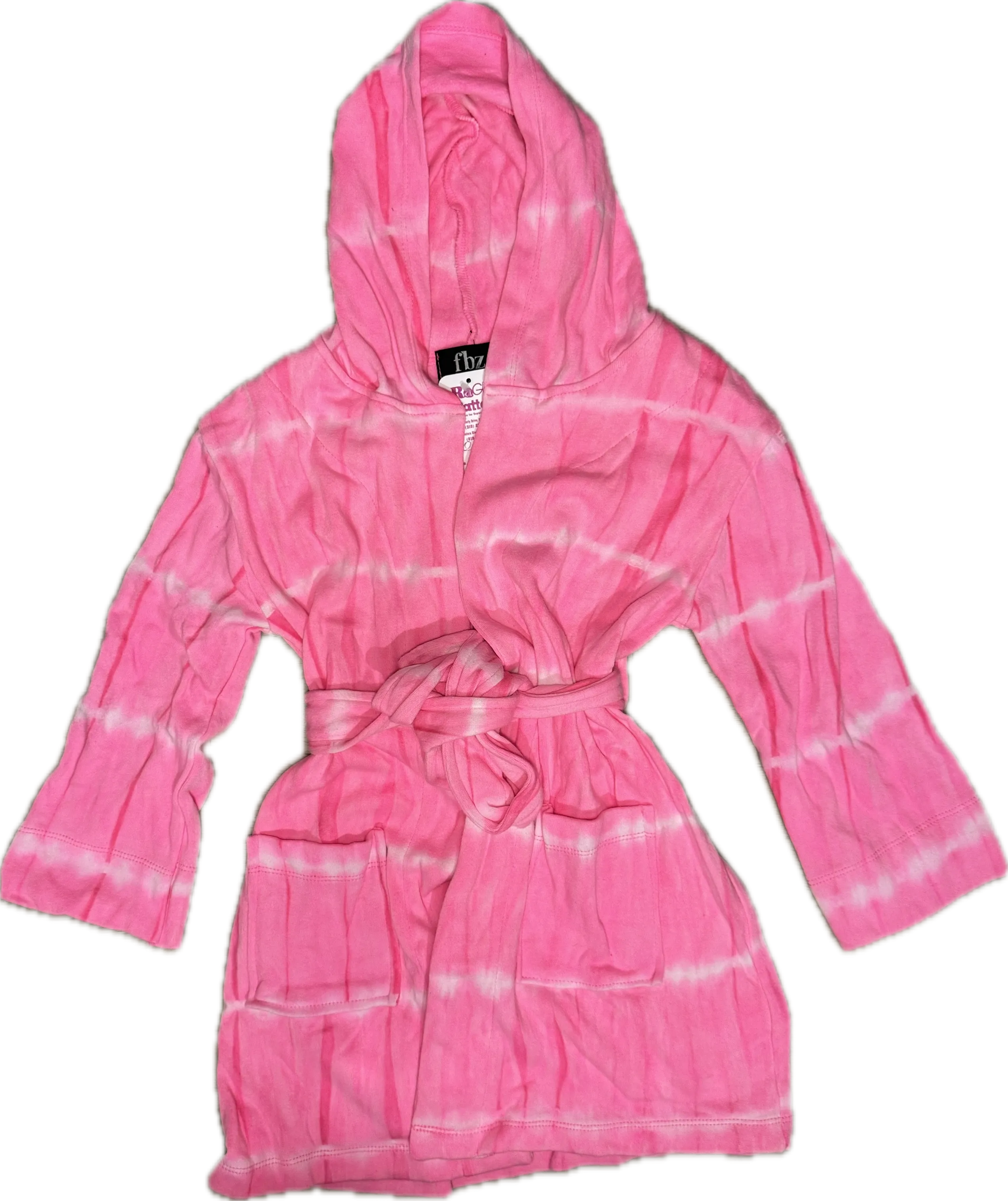 FLOWERS BY ZOE- Bath Robe Neon Pink Lines Tiedye