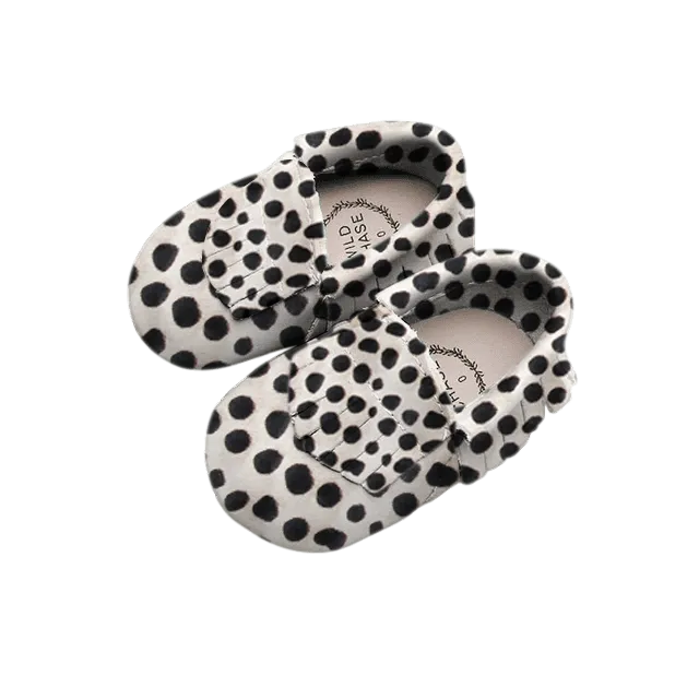 Frill Moccasins - B&W Mohair