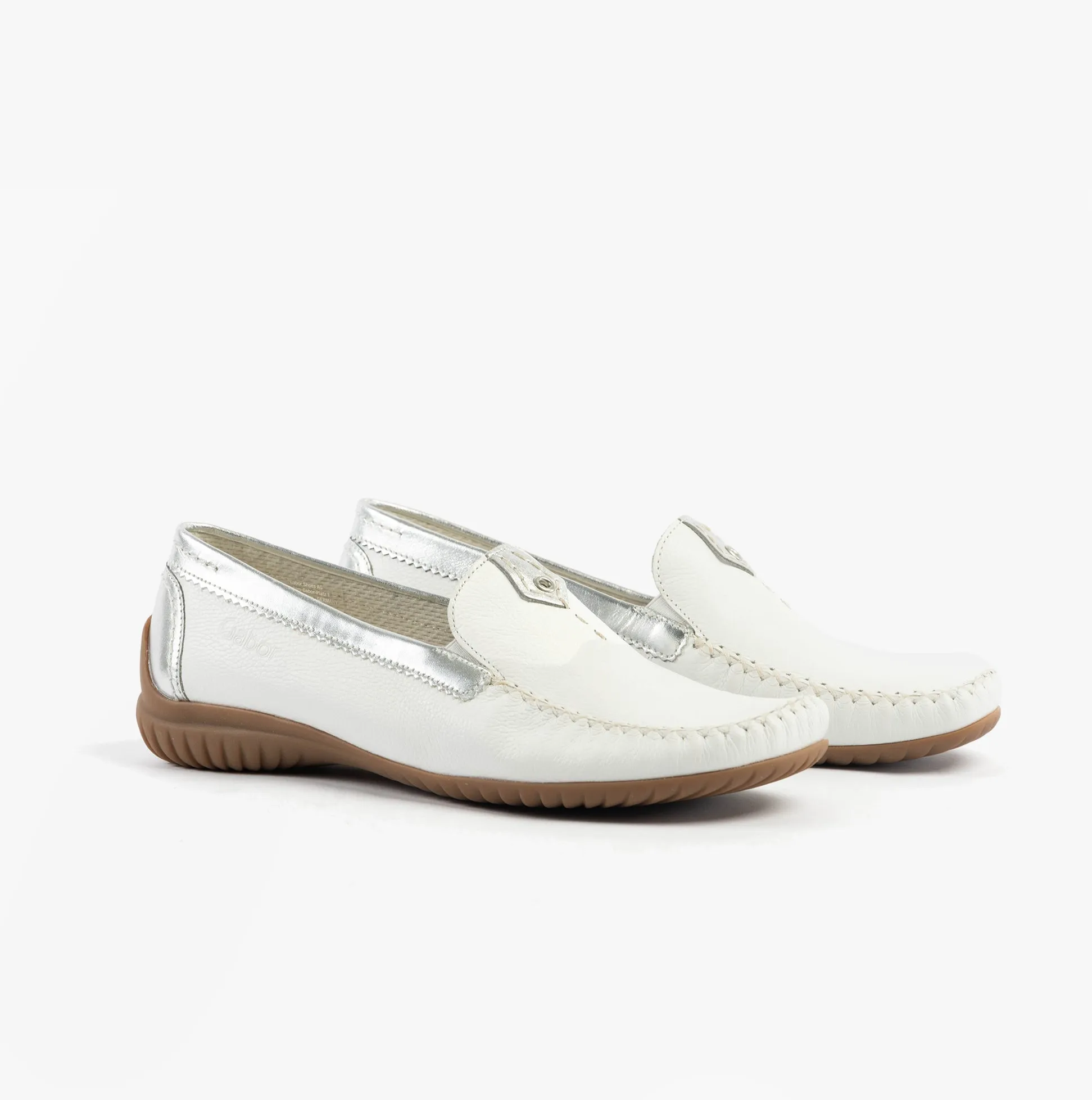Gabor CALIFORNIA Womens Moccassins White/Silver