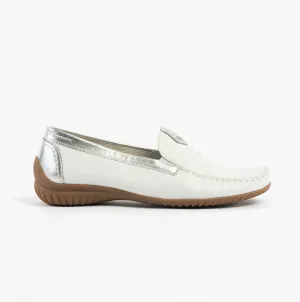 Gabor CALIFORNIA Womens Moccassins White/Silver