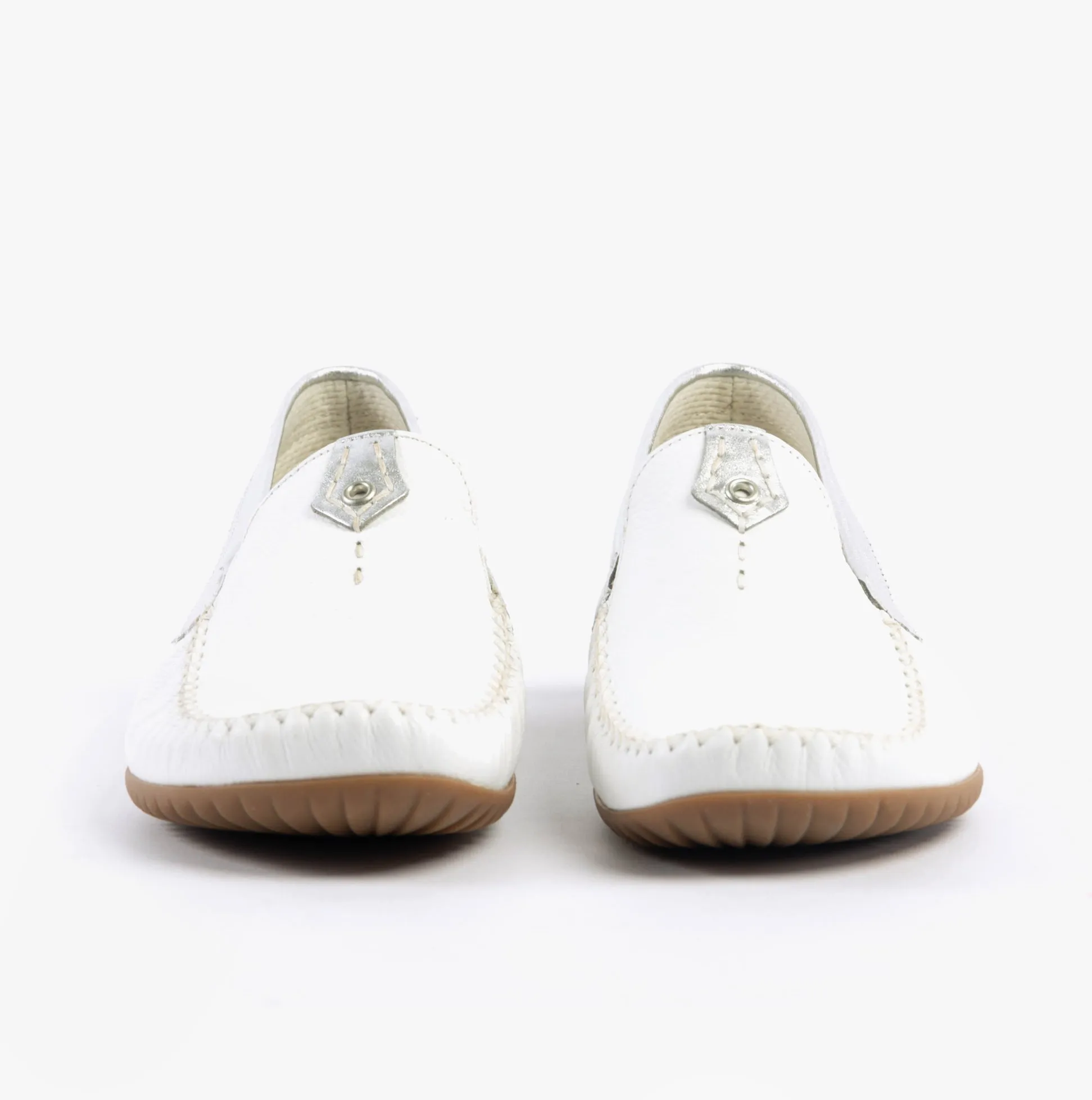 Gabor CALIFORNIA Womens Moccassins White/Silver