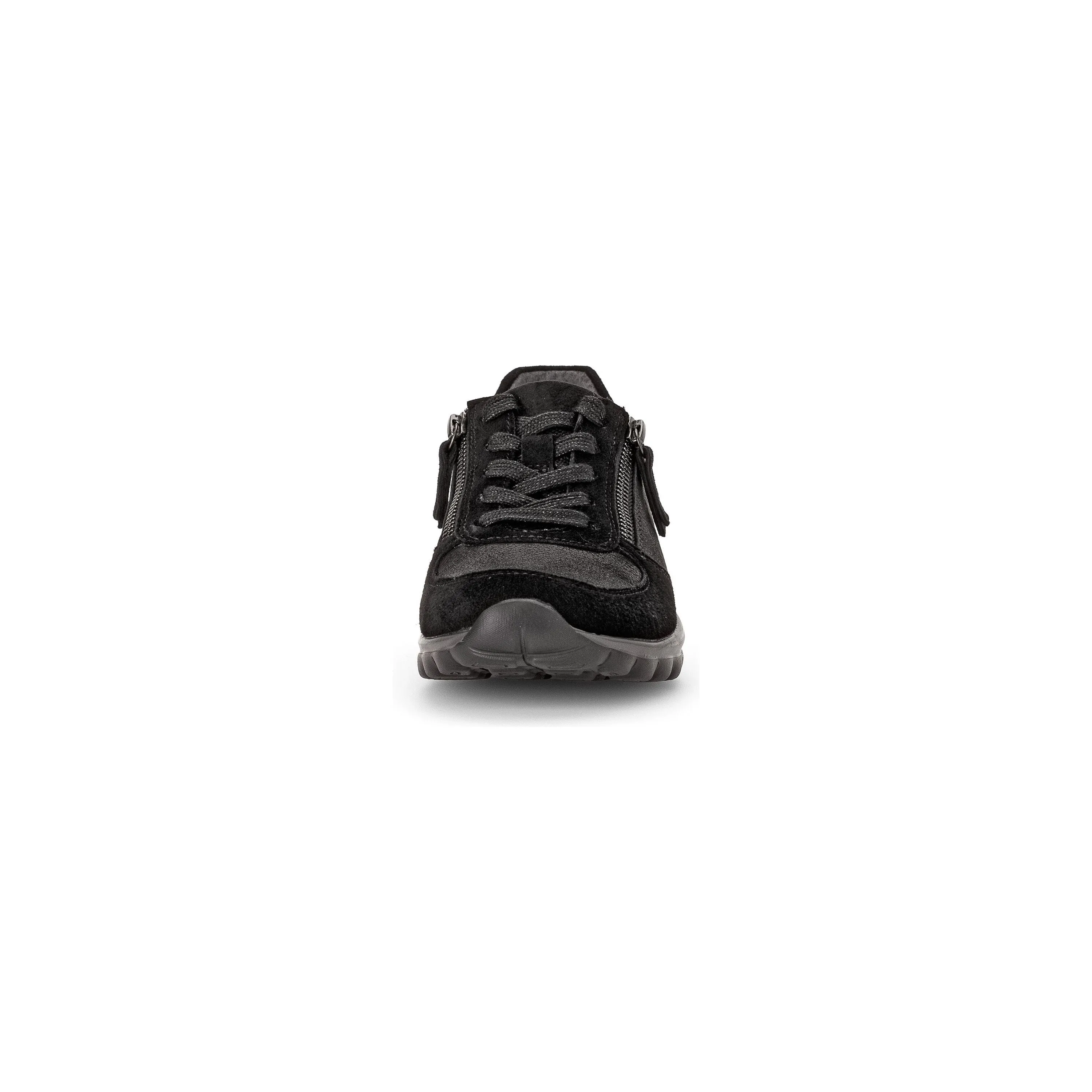 Gabor Fantastic- Gabor Rolling Soft Lace trainer with Double Zip in Black