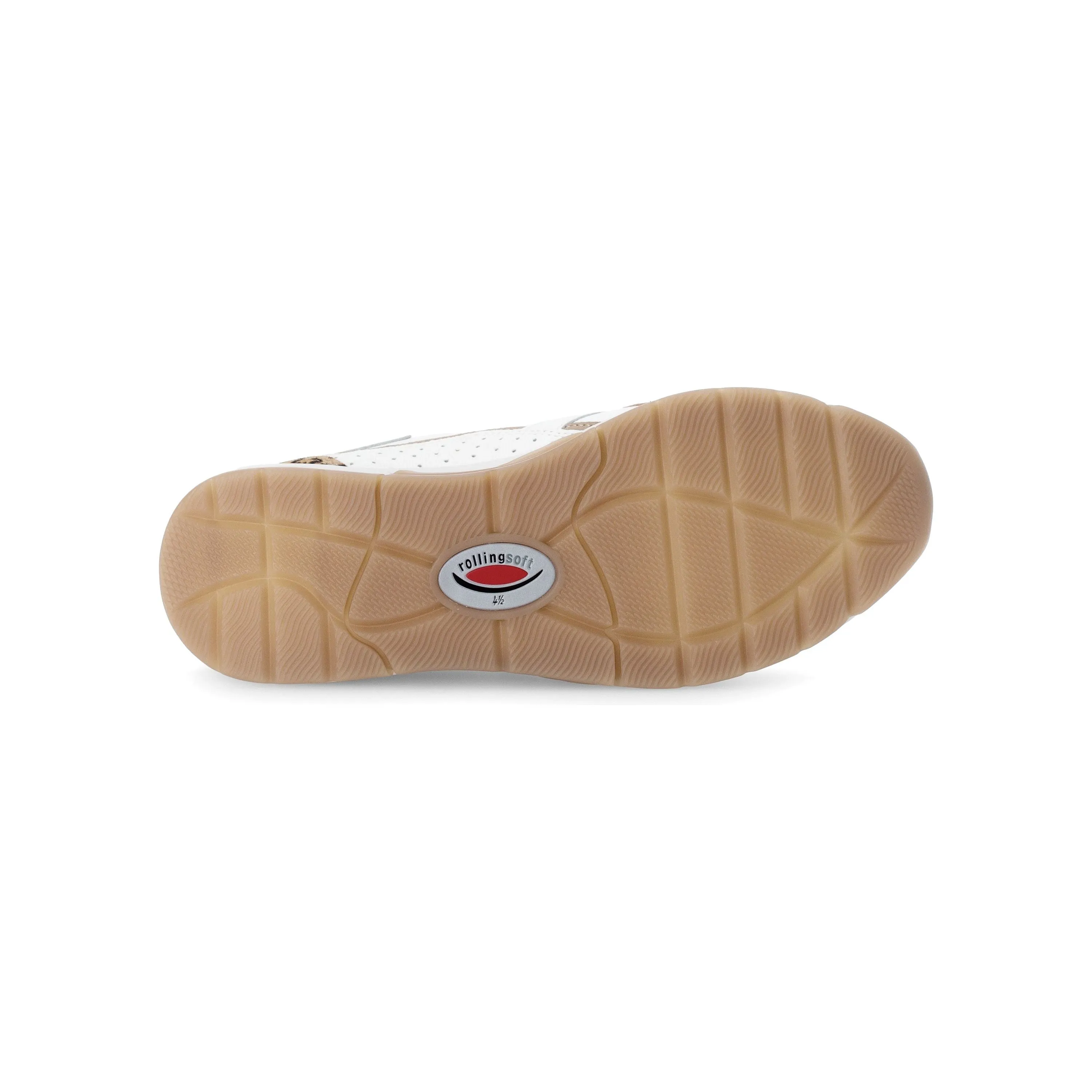 Gabor Rolling Soft Adora - Ladies Lace with Zip Trainer in White/Gold