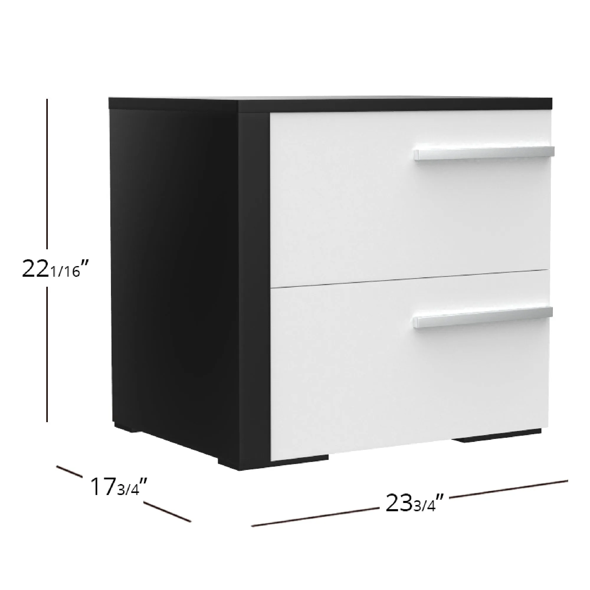 Gabriella right night table for bedroom decoration, java & white