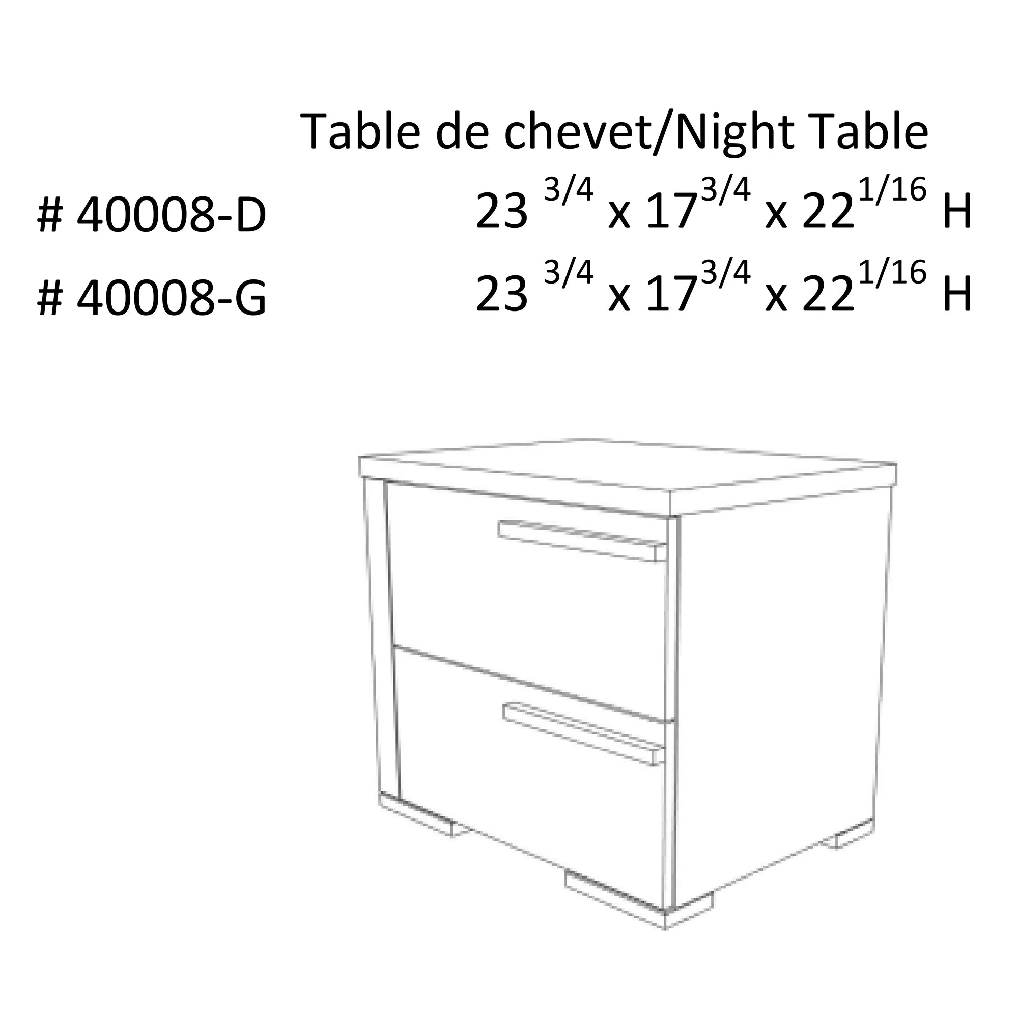 Gabriella right night table for bedroom decoration, java & white