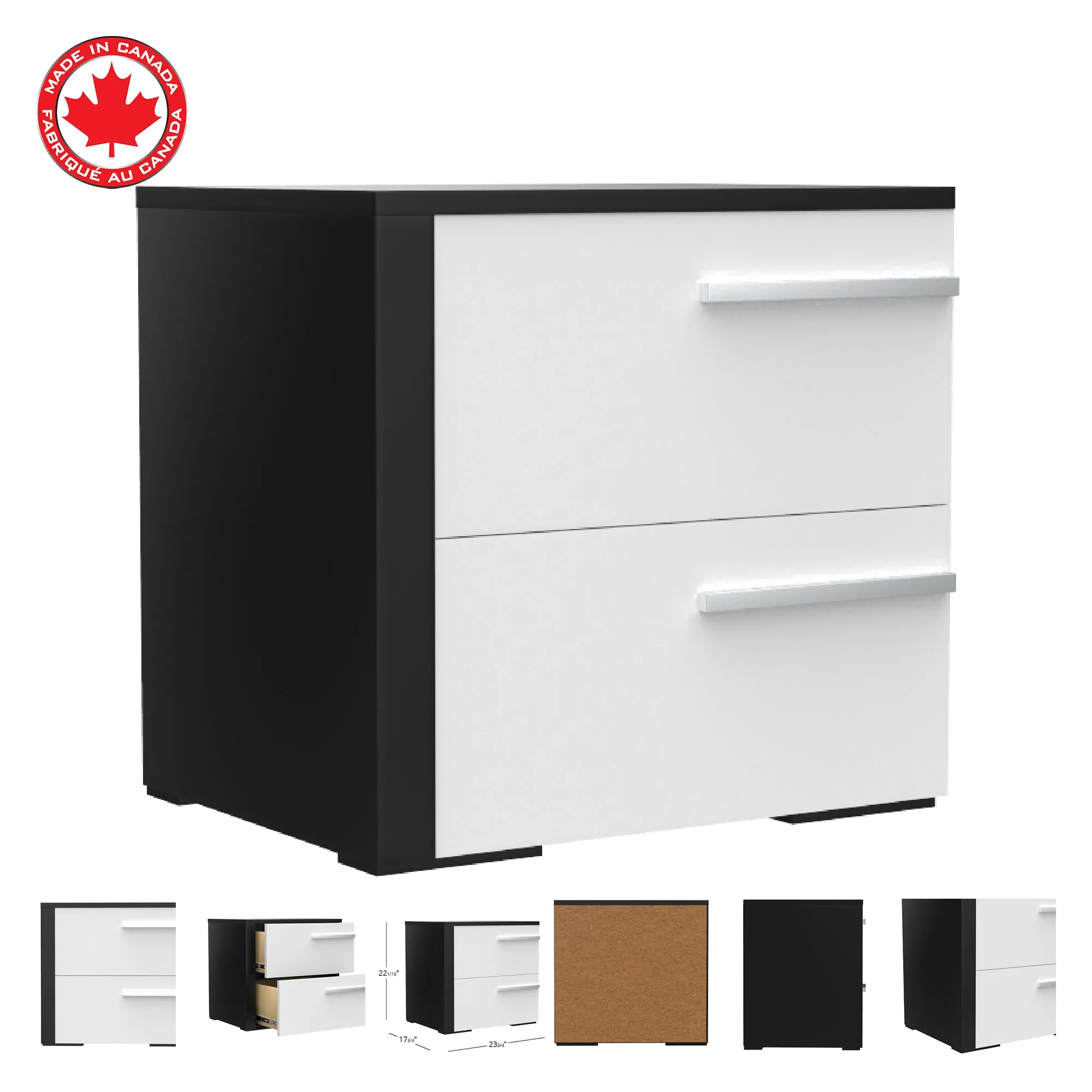 Gabriella right night table for bedroom decoration, java & white