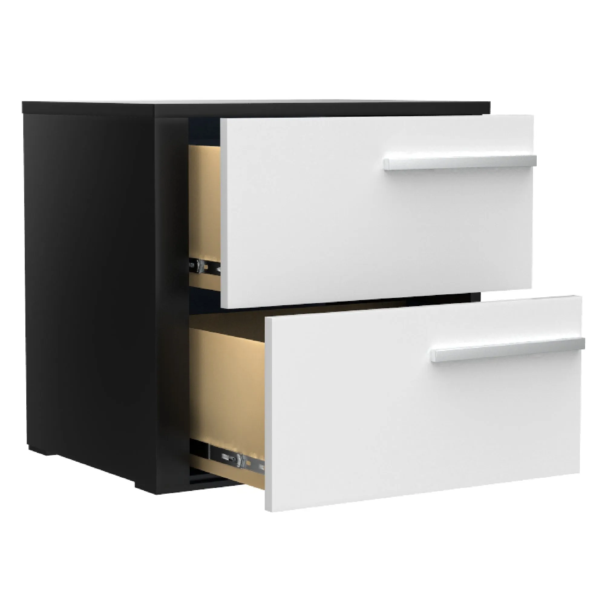 Gabriella right night table for bedroom decoration, java & white