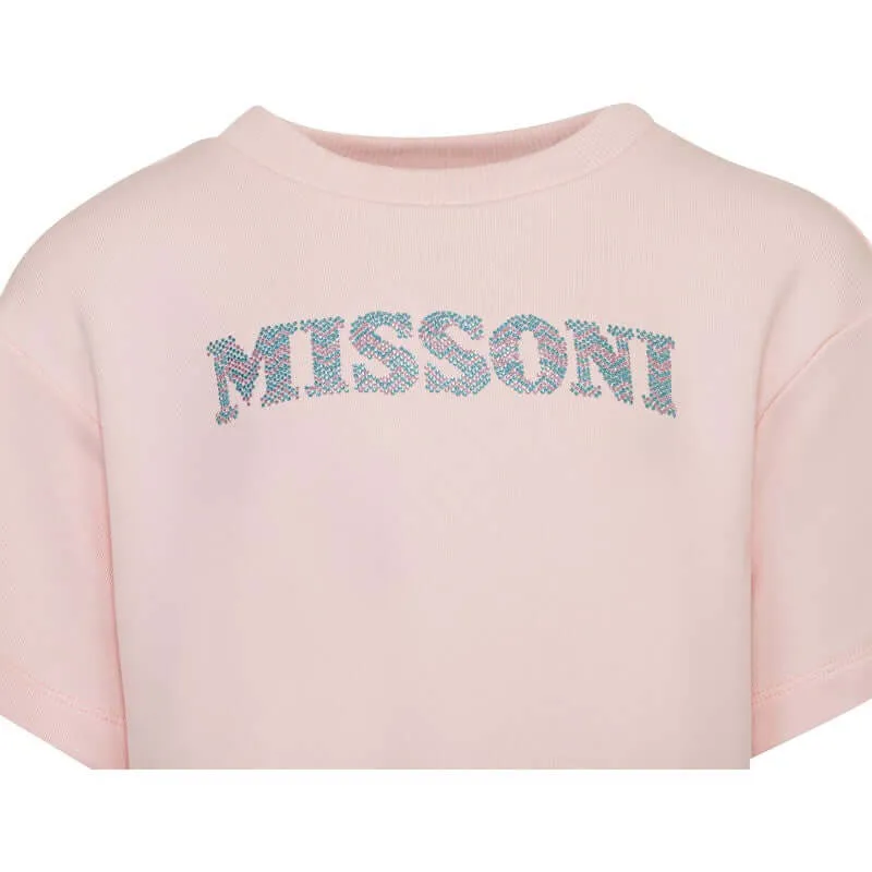 Girls Silver Logo Cotton Jersey Dress