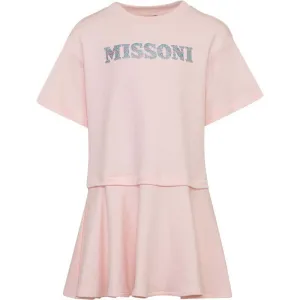 Girls Silver Logo Cotton Jersey Dress