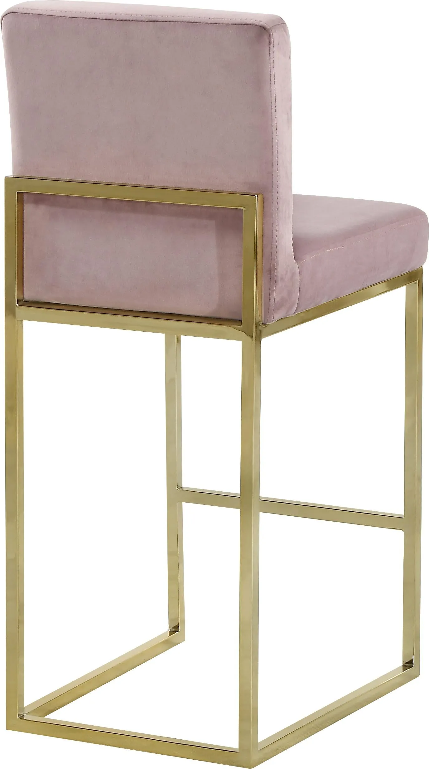 Giselle Pink Velvet Stool