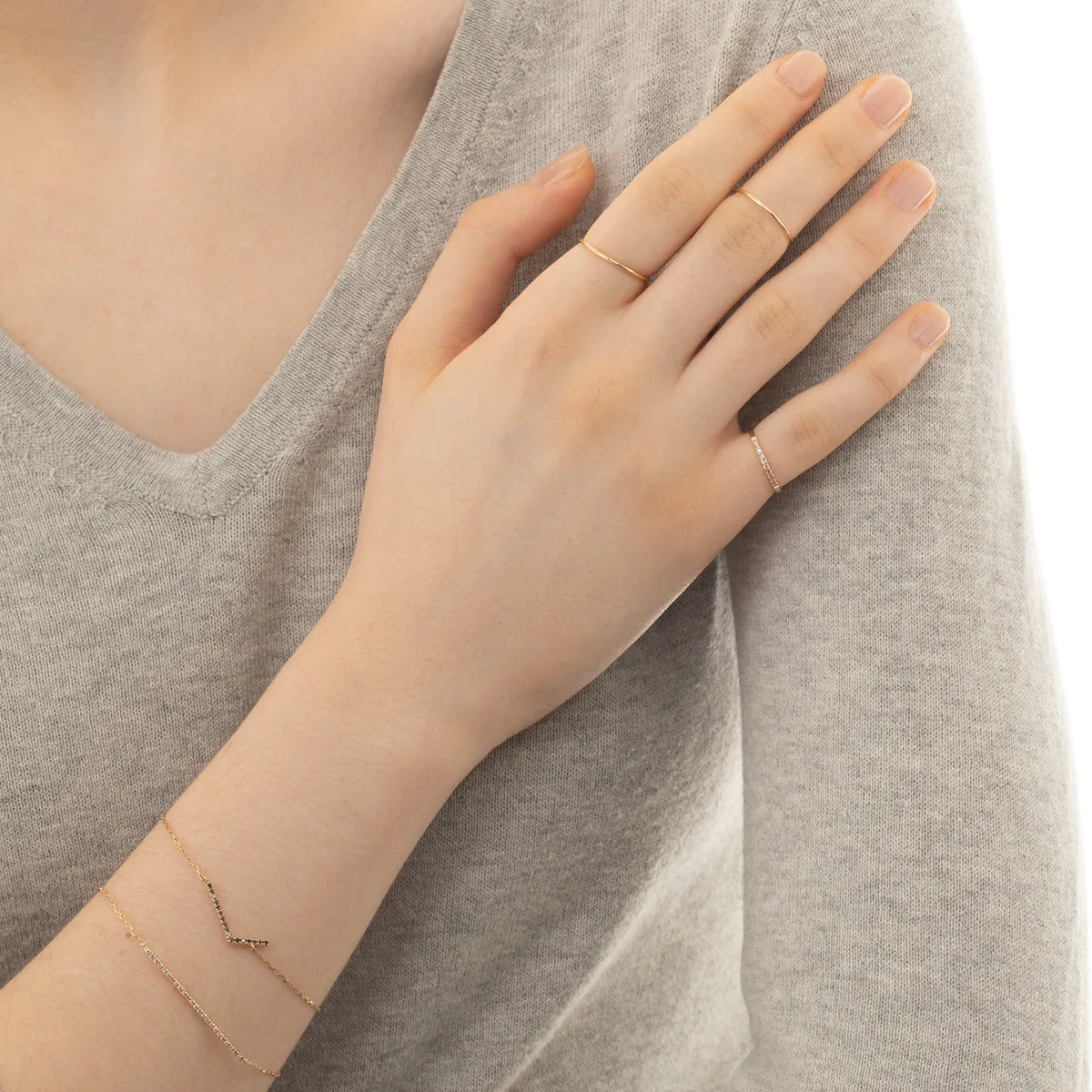 GOSSAMER Diamond Long Bar Bracelet