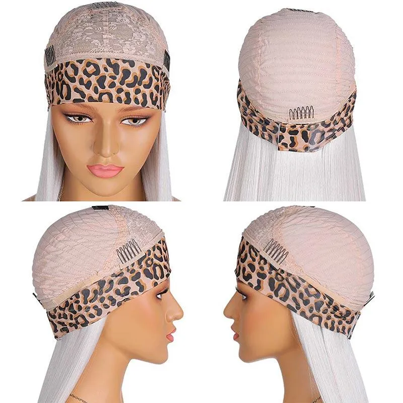 Headband Wig-60# Boho Style Sleek Straight Synthetic Hair 180% Density