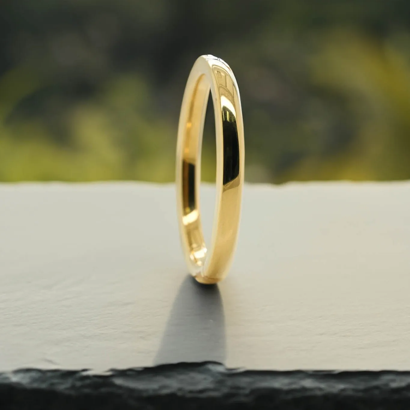 High Polished Yellow Gold - 2mm