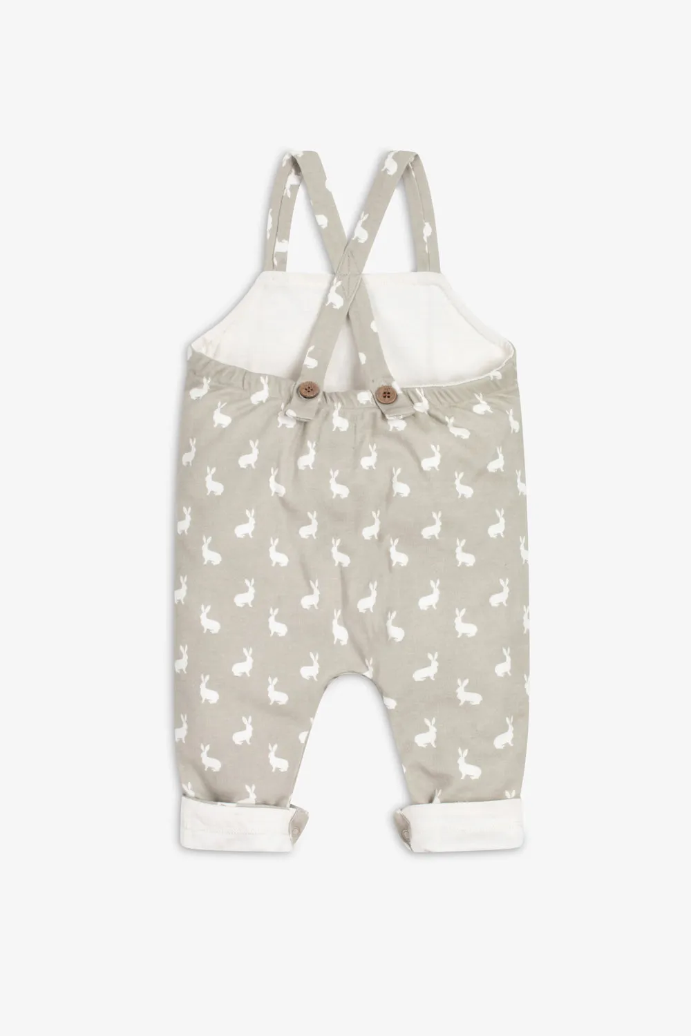 Jersey Dungaree, fawn hare print
