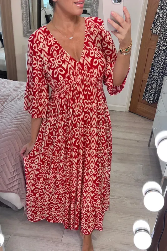 Karin | V-neck dress with wide sleeves