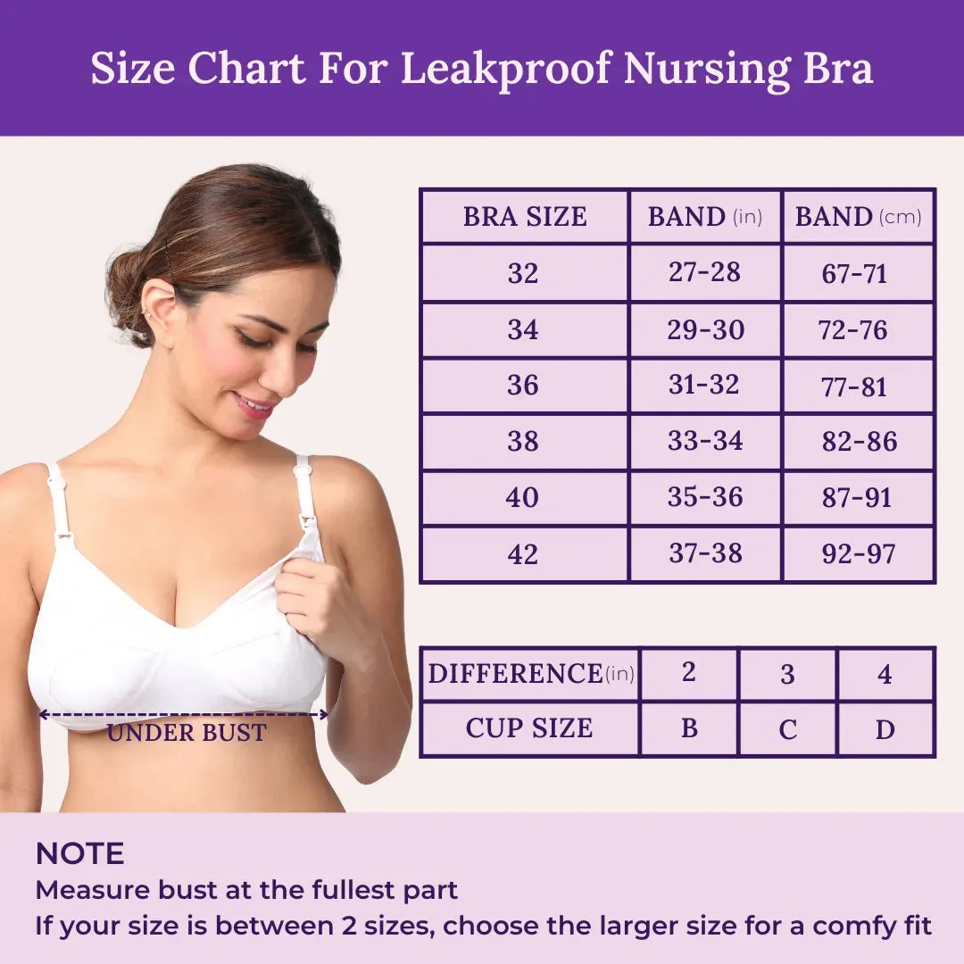 Leakproof Nursing Bra | Breathable Cups | Adjustable Straps | 3-Pack