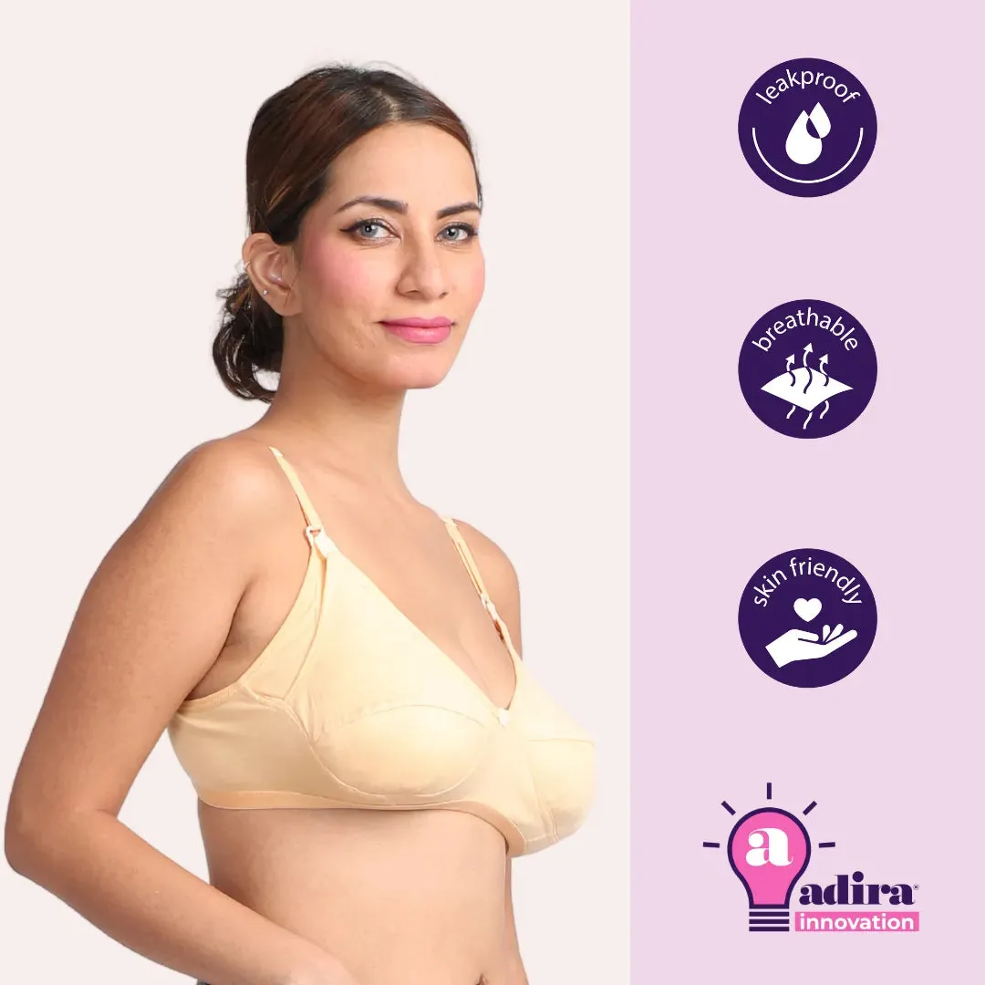 Leakproof Nursing Bra | Breathable Cups | Adjustable Straps | 3-Pack