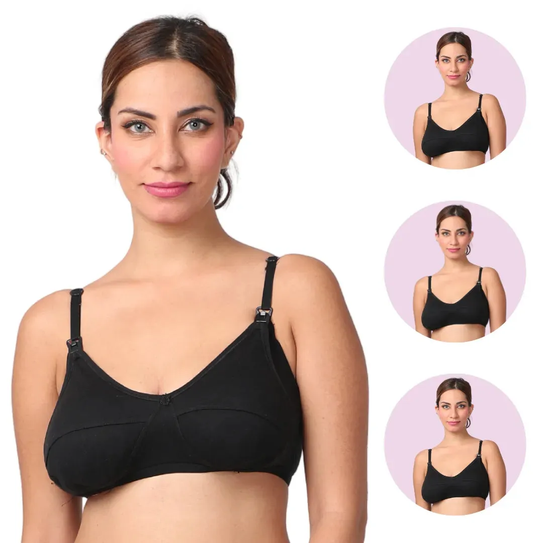 Leakproof Nursing Bra | Breathable Cups | Adjustable Straps | 3-Pack