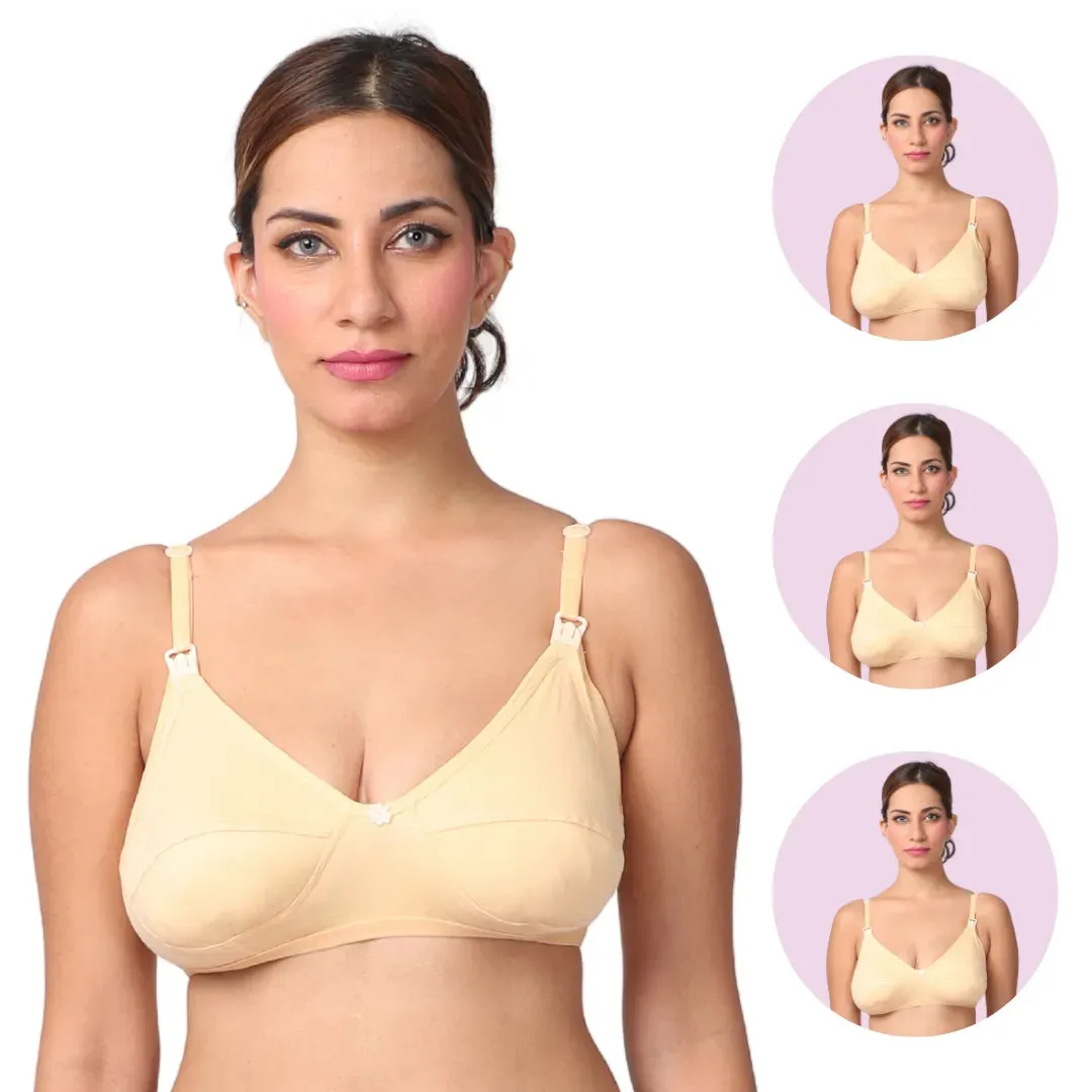 Leakproof Nursing Bra | Breathable Cups | Adjustable Straps | 3-Pack
