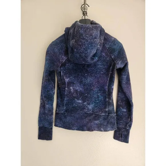 Lululemon Scuba Hoodie Light Cotton Fleece Size 2 Polar Lights Blue Multi