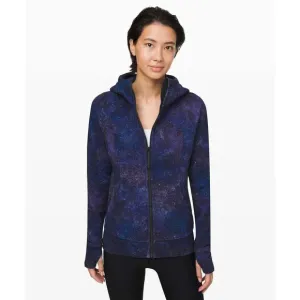Lululemon Scuba Hoodie Light Cotton Fleece Size 2 Polar Lights Blue Multi