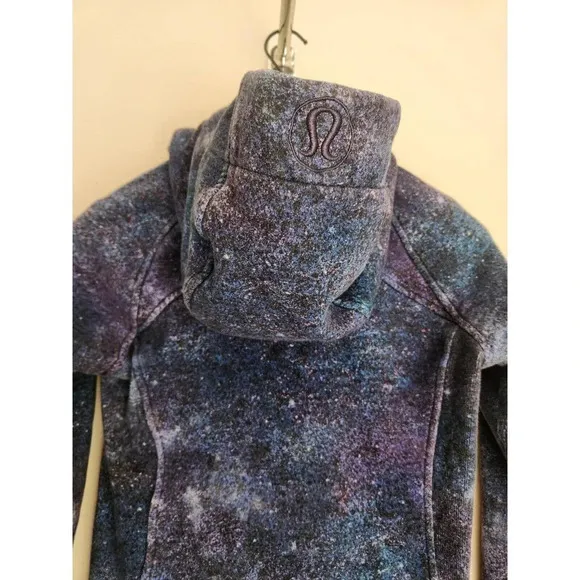 Lululemon Scuba Hoodie Light Cotton Fleece Size 2 Polar Lights Blue Multi