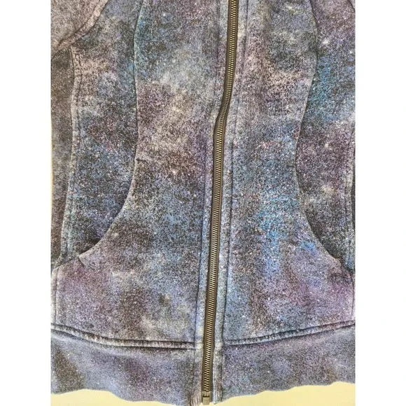 Lululemon Scuba Hoodie Light Cotton Fleece Size 2 Polar Lights Blue Multi