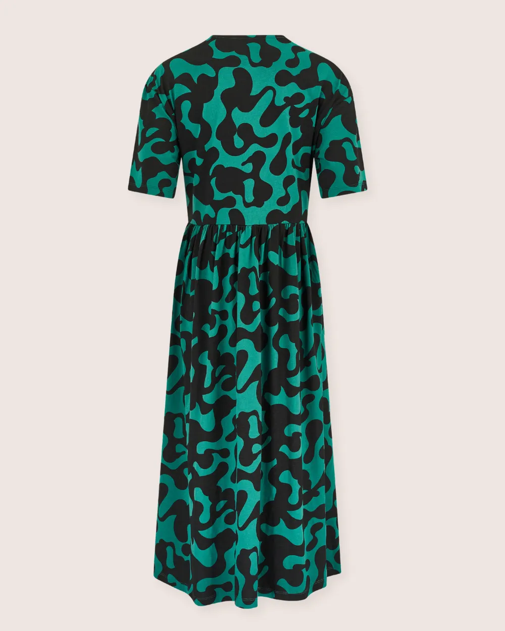 Matilda Green Abstract Swirl Print Midi Dress