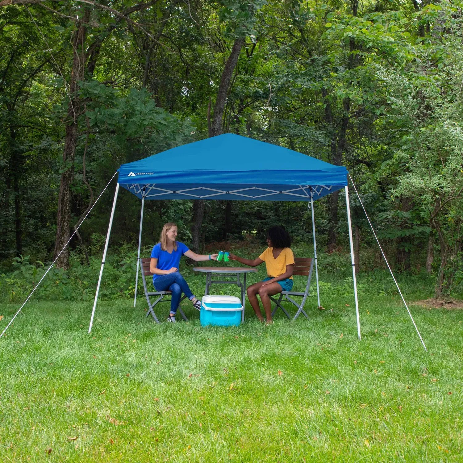 New Ozark Trail Slant Leg Canopy 8 Ft X 10 Ft! Easy push button system! Telescoping legs, Use on grass or concrete/pavement, rust resistant