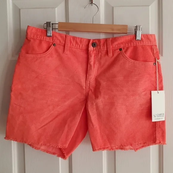 NWT Carve Designs Women's Oahu 6&quot; Short In Coral Size 10