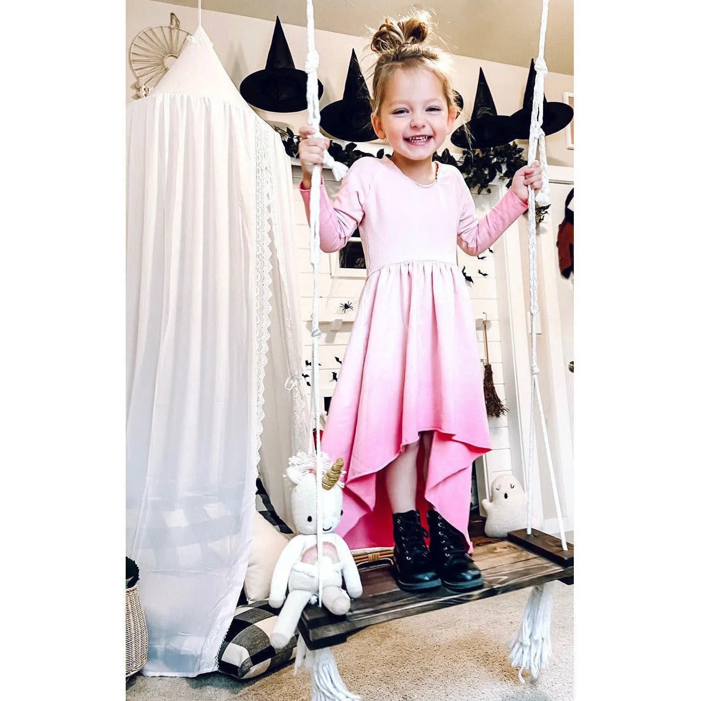 Organic Giselle Dress Long Sleeve Ombre