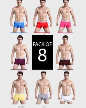 Pack of 8 - Ck Mens Boxers - Colourful - Breathable Mens Boxers