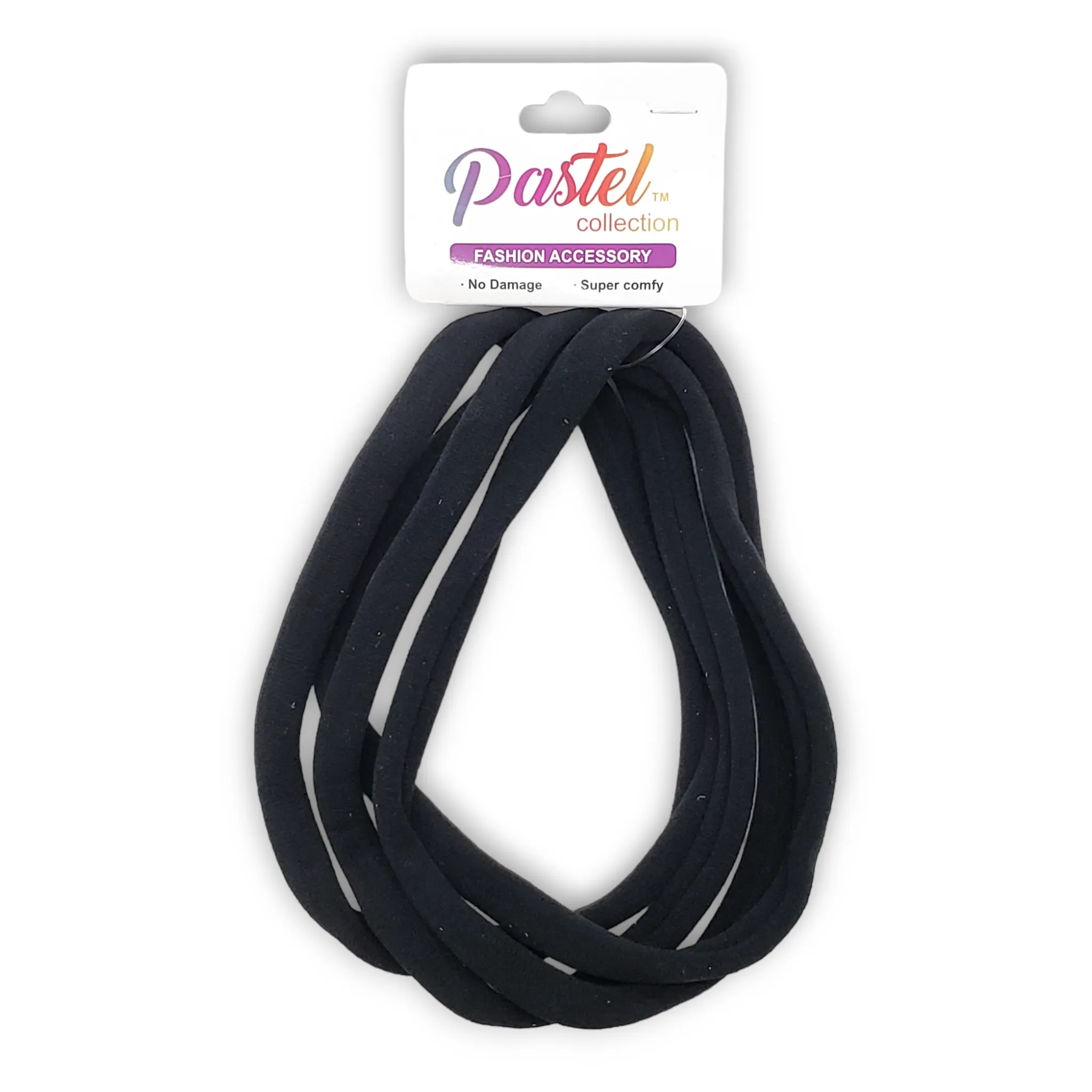 Pastel Collection Ponytail Holders (Black)
