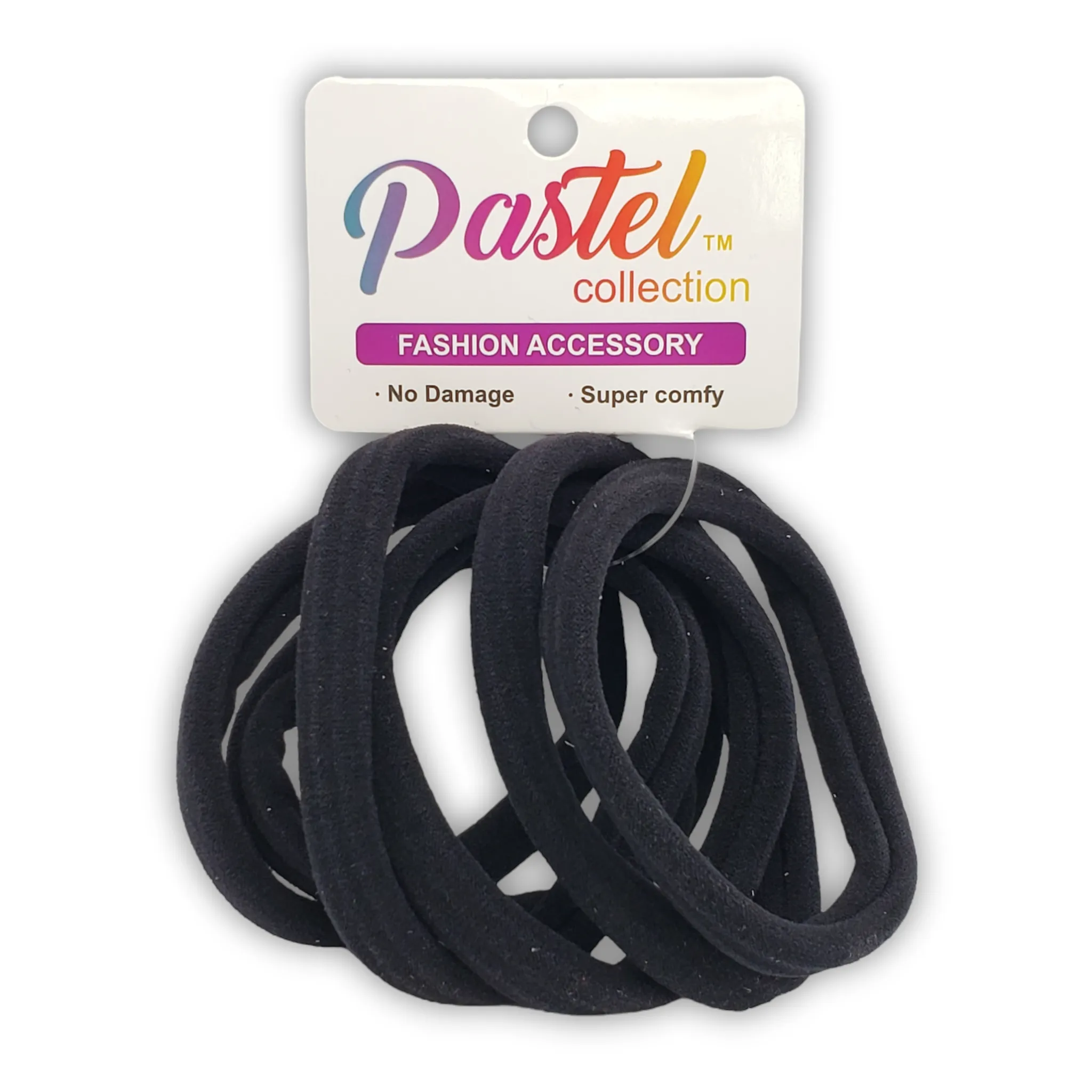 Pastel Collection Ponytail Holders (Black)
