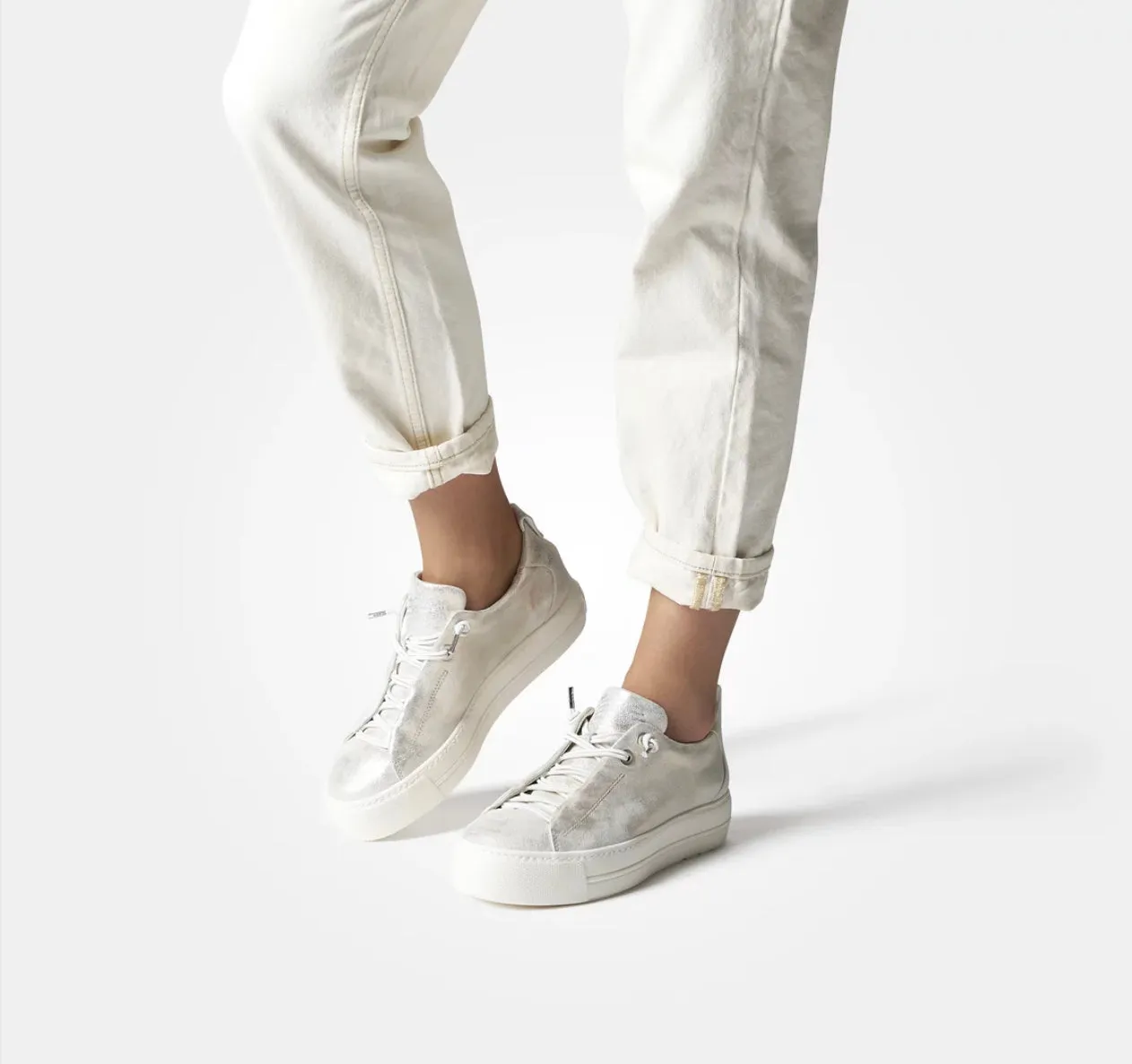 Paul Green - 5017 Gold Elastic Slip On Trainer