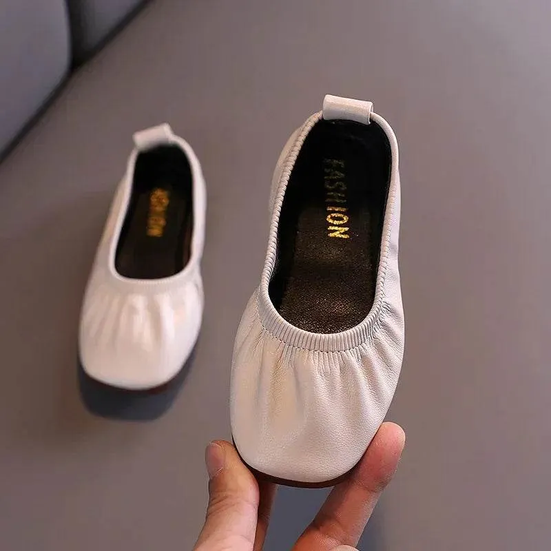 Princess Girls Flat Shoes Breathable Soft PU Leather Dress Shoes for Party Ballet Dance Slip-on Overshoes Casual Moccasin F12282