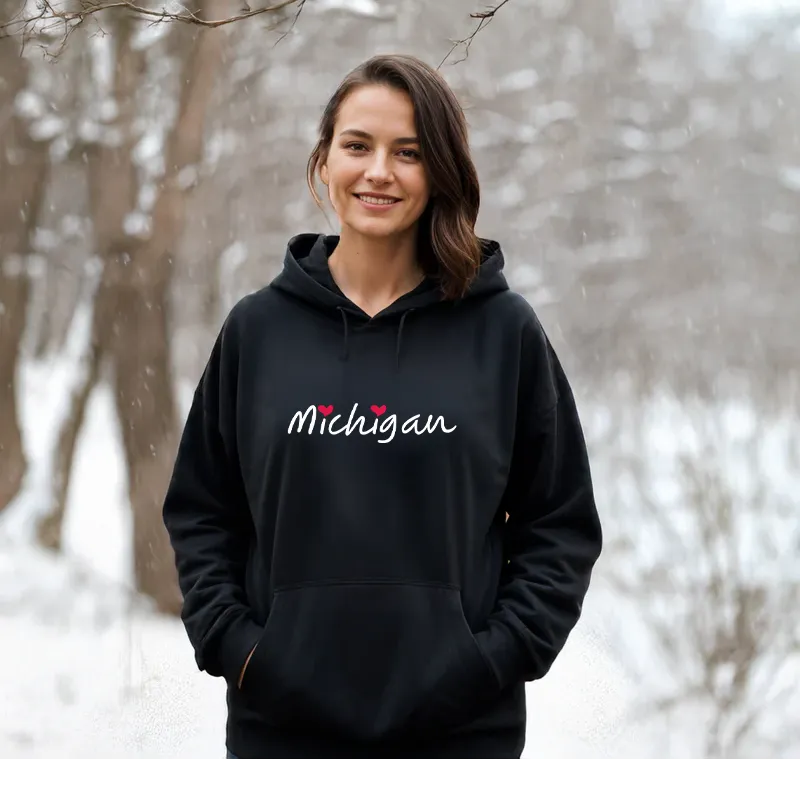 "I Love Michigan" Relaxed Fit Classic Unisex Hoodie
