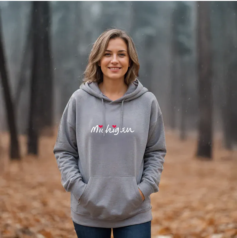 "I Love Michigan" Relaxed Fit Classic Unisex Hoodie