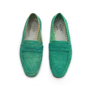 Raffia Penny Moc - Jade