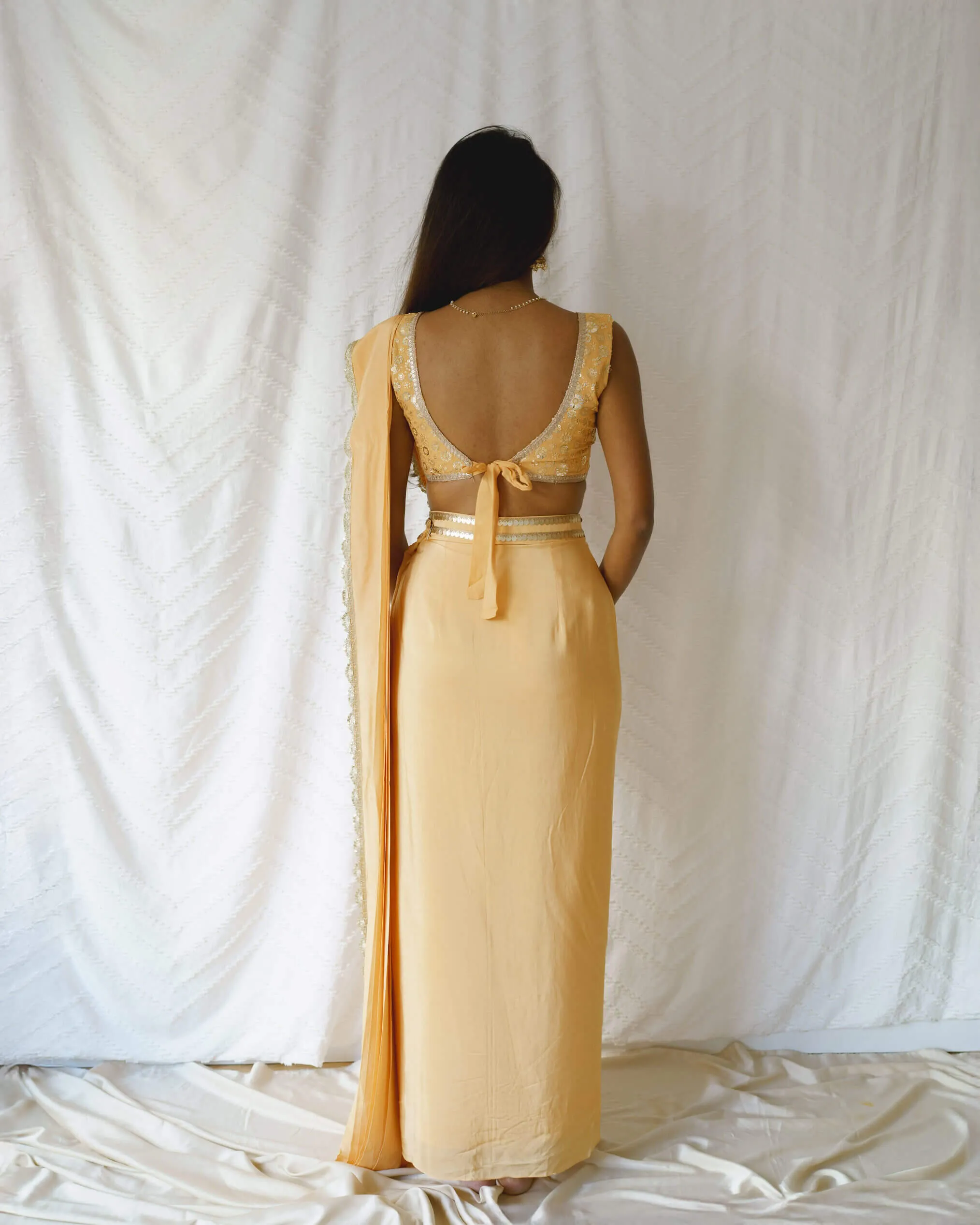 Rangeen Sari (Gold) - Rental