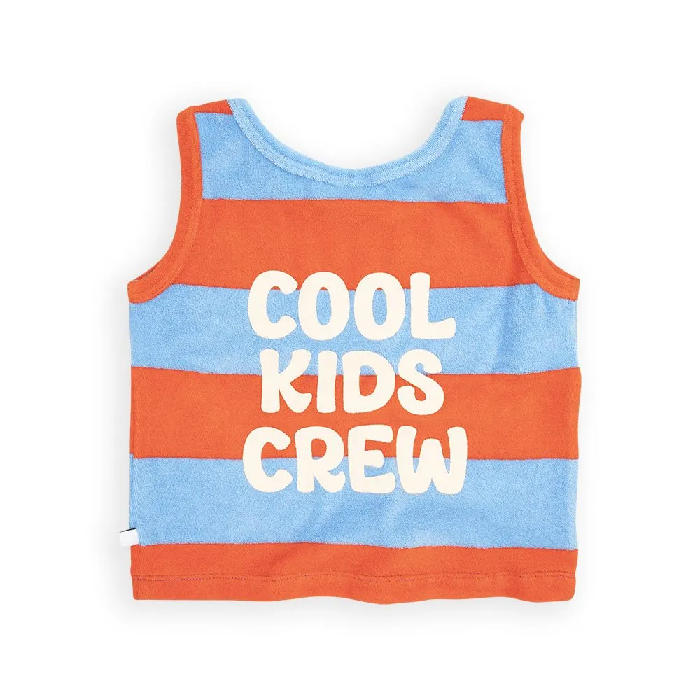 Red / Blue Stripes Terry Tank Top