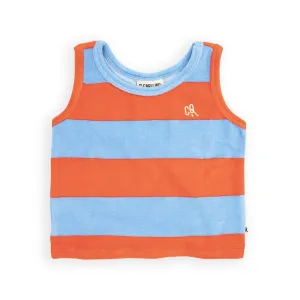 Red / Blue Stripes Terry Tank Top