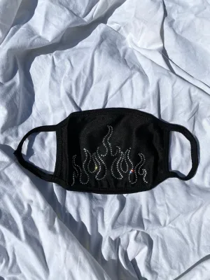 Rhinestone Flame Mask