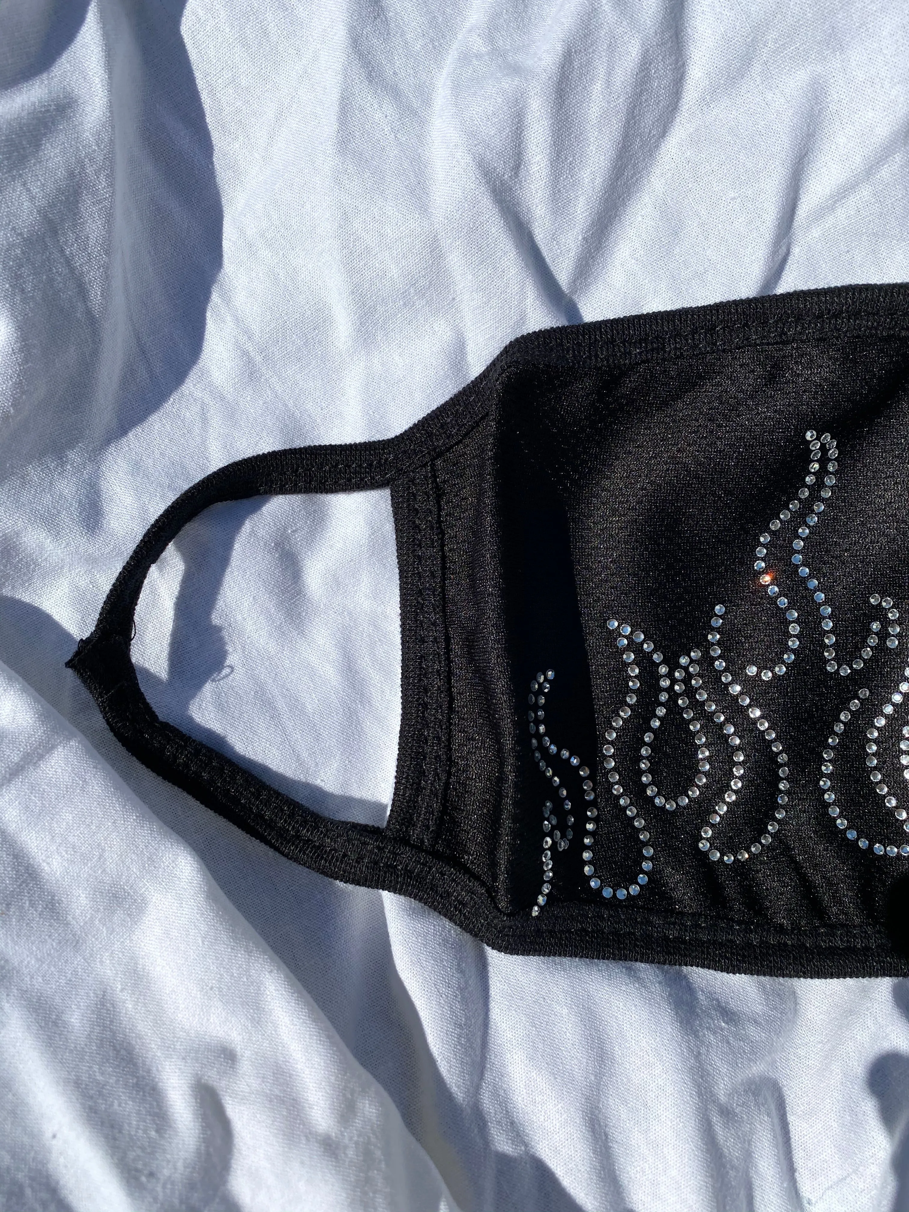 Rhinestone Flame Mask