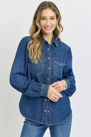Risen Shirring Sleeve Relaxed Fit Shirt