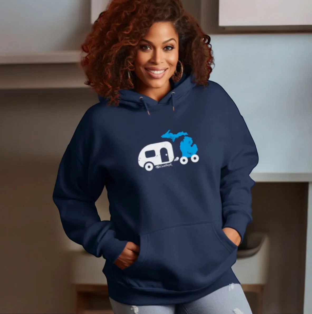 SALE "Michigan Camper" Relaxed Fit Classic Unisex Hoodie